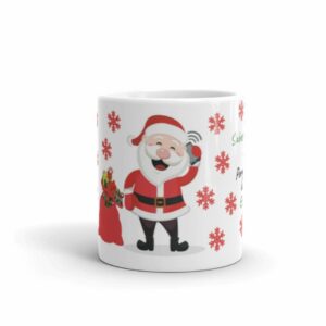 Taza Papá Noel hablando por un Móvil