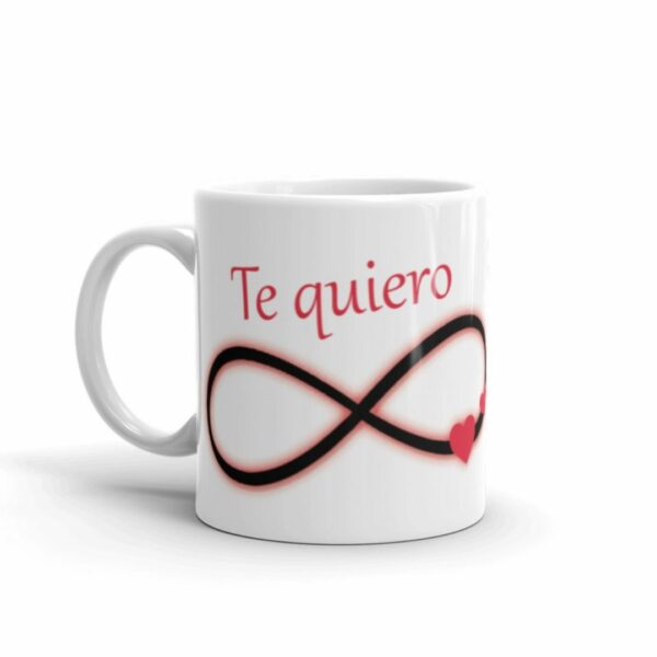 TAZA SAN VALENTIN-TE QUIERO HASTA QUE LLEGUEMOS AL INFINITO