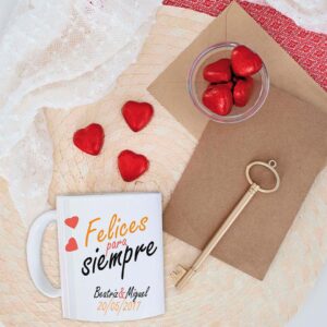 TAZA BODA FELICES PARA SIEMPRE