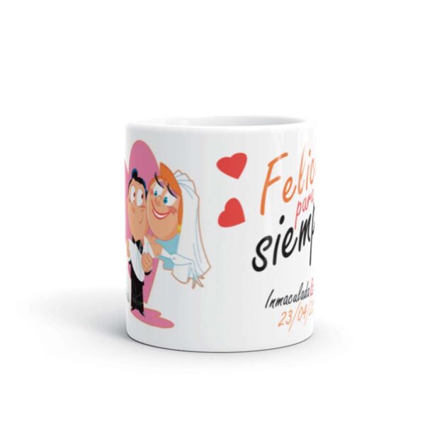 TAZA BODA NOVIA EN BRAZOS DEL NOVIO FELICES PARA SIEMPRE