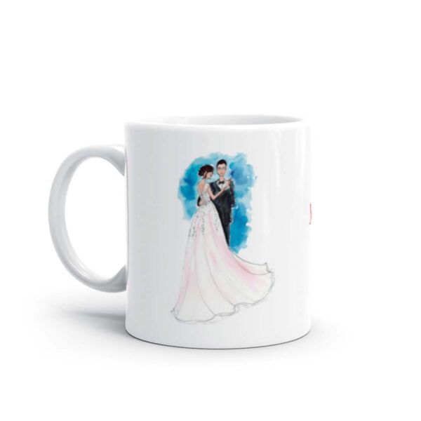 TAZA BODA NOVIOS ILUSTRACION