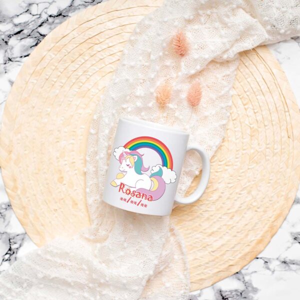 TAZA COMUNIÓN UNICORNIO ARCOIRIS