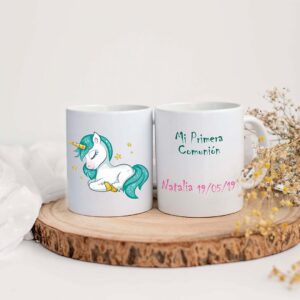 TAZA COMUNIÓN UNICORNIO DORMIDO