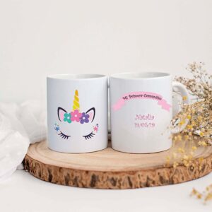 TAZA COMUNIÓN UNICORNIO ESTRELLITAS